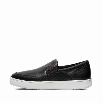 Fitflop Men's RALLY X Leather Slip-On Sneakers - Black, PJ7209168